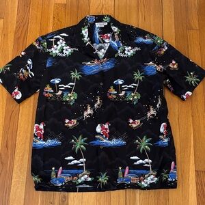 Men’s Christmas Theme Hawaiian Button Up Shirt XL